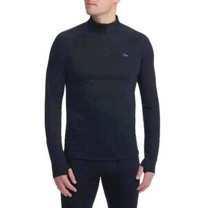 NEW Paradox Men's L Black Merino Blend Quarter Zip Performance Base Layer Top